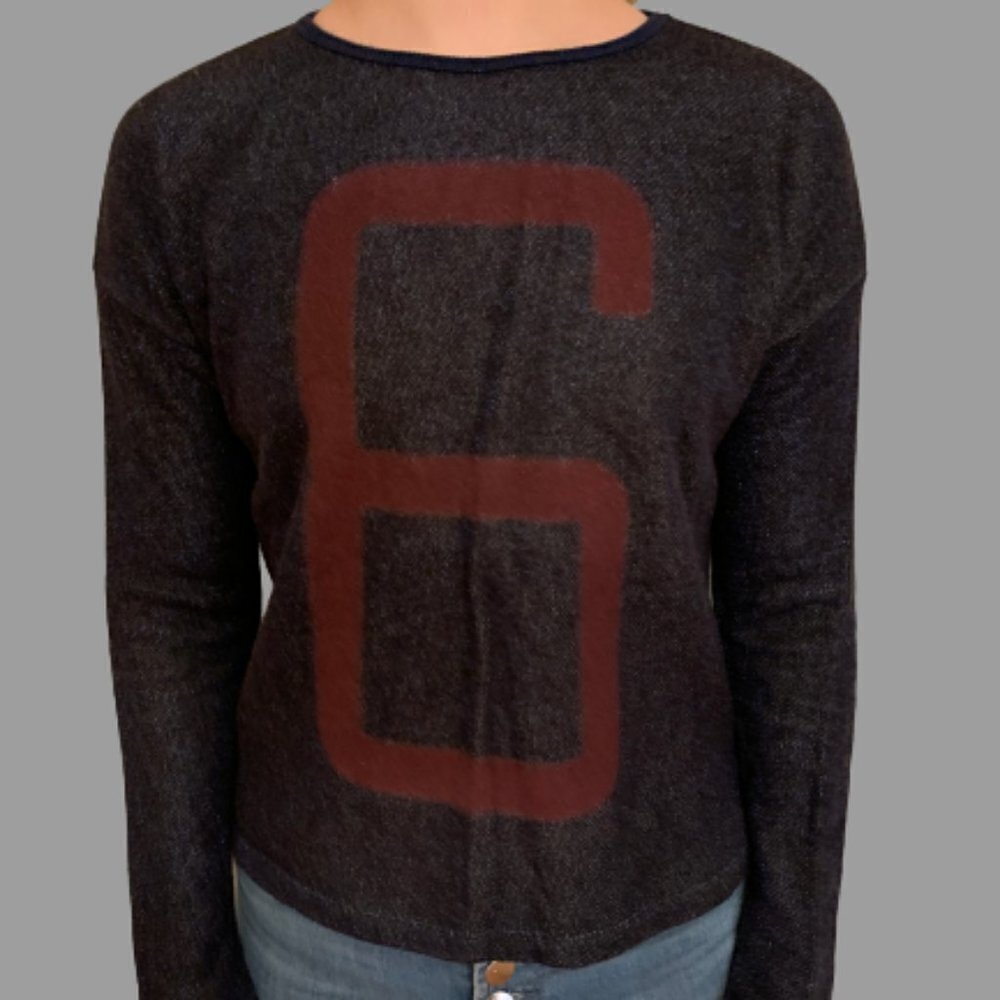 Bellerose Dark Grey Sweatshirt Pullover with Red Number 6 (Six)